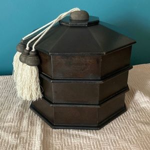 Asian inspired 3 tier wooden box